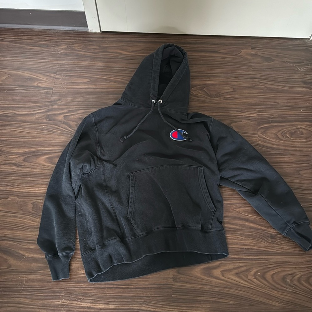 Black Champion Hoodie Large Used